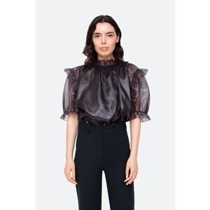 SEA NEW YORK Nuria Silk Puff Sleeve T-Shirt XS